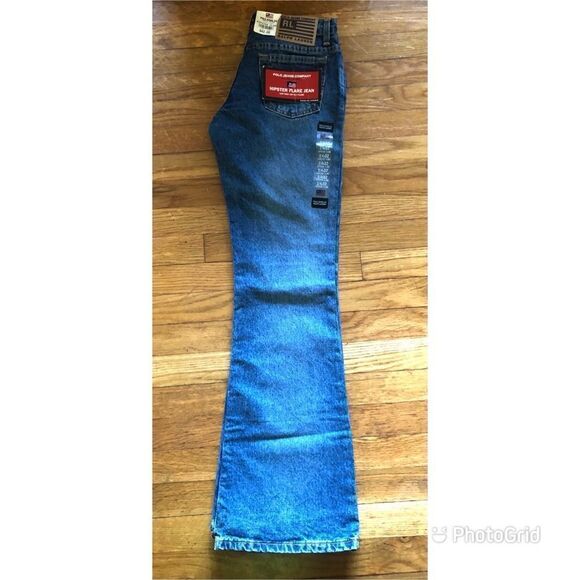 New Ralph Lauren Hipter Flare Denim Jeans Blue 3/4 - Picture 3 of 9